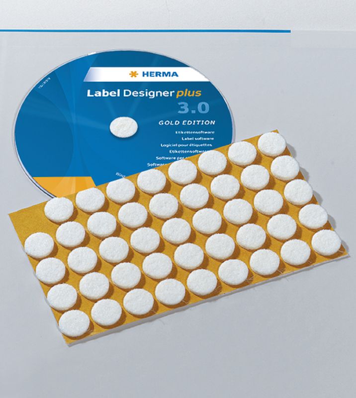 Selvklebende filtknotter til CD, Ø15 mm, 90 stk