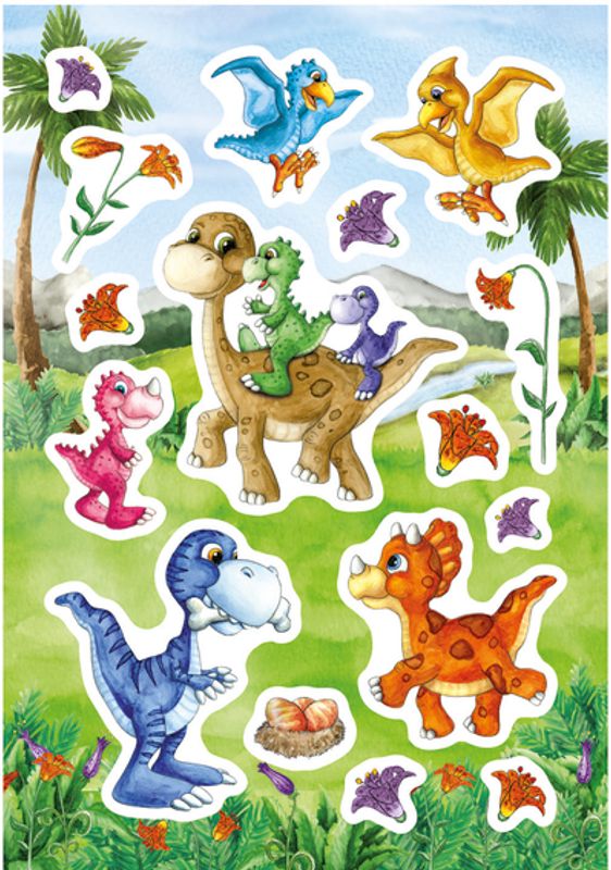 MAGIC Stickers Dino Kids, folie, 1 ark (10 pakk)