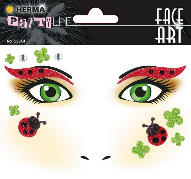 Hovedbilde FACE ART Sticker Ladybug til ansiktet, 1 ark (5 ...