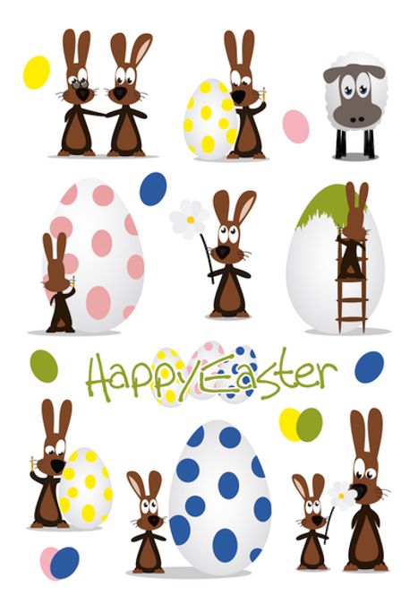 Hovedbilde DECOR Stickers Happy Easter Hareparty, 3 ark (10 ...