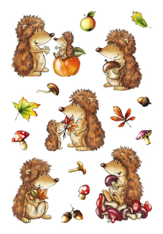DECOR Stickers Pinnsvin, 3 ark (10 pakk)