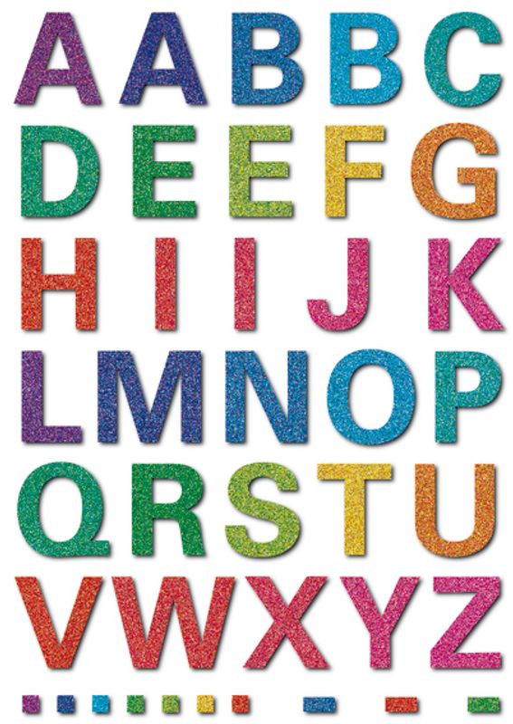 MAGIC Stickers Store bokstaver, glitter, 1 ark (10 pakk)