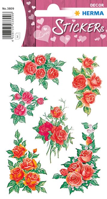 Hovedbilde DECOR Stickers Rosebuketter, 3 ark (10 pakk)