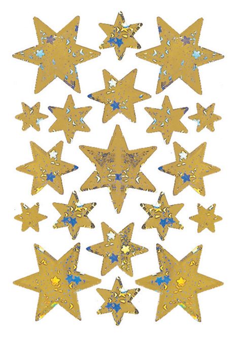 Hovedbilde DECOR Stickers Gullstjerner holografisk folie, 1 ...
