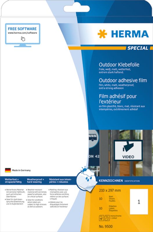 OUTDOOR selvklebende folie, A4, 40 ark, 210x297 (40 stk)