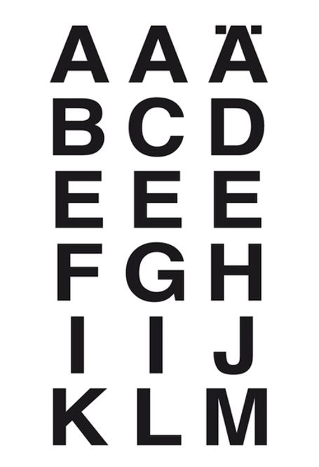 Hovedbilde VARIO bokstaver 20x20 mm, A-Z, svart/klar, 2 ark ...
