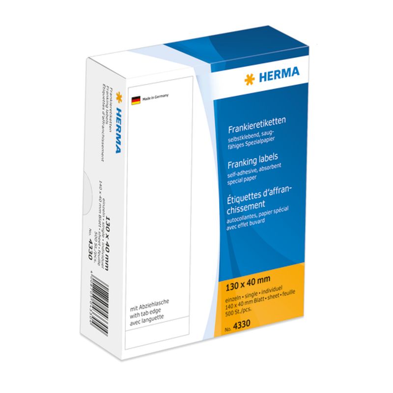 Frankeringsetiketter enkel til FP, Stielow, 130x40 (500 stk)