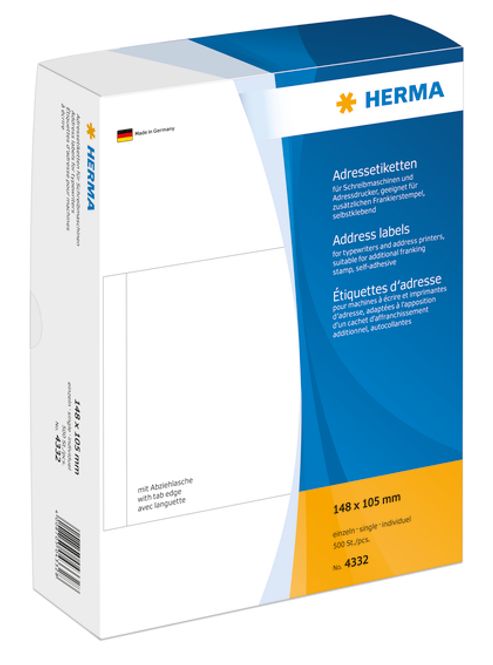 Hovedbilde Adresseetiketter enkel til skrivemaskin, 148x105 ...