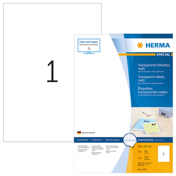Hovedbilde SPECIAL transparent, No-label-effect A4, 210x297 ...