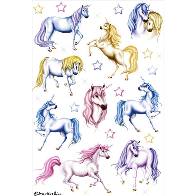 Hovedbilde DECOR Stickers Hvite hester, glitter 2 ark (10 ...