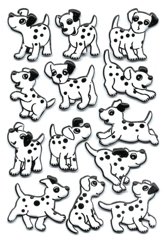 MAGIC Stickers Dalmatiner, skummateriale, 1 ark (10 pakk)