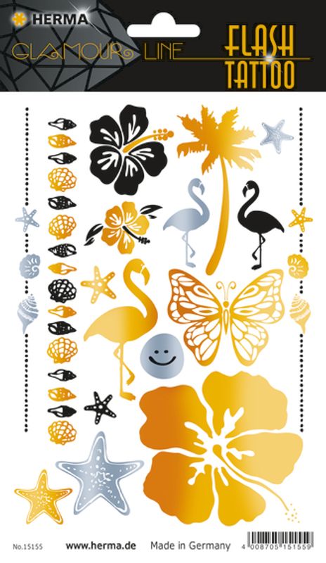 FLASH TATTOO BEACH, 17 motiver (5 pakk)