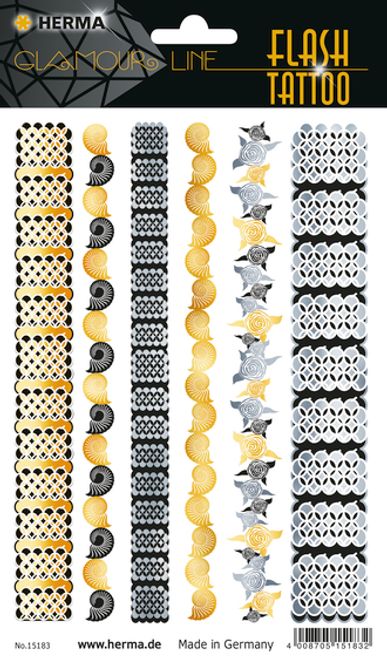 Hovedbilde FLASH TATTOO BRACELETS, 6 motiver (5 pakk)
