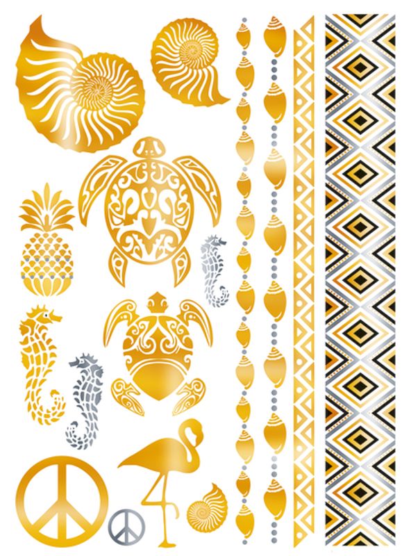 FLASH TATTOO CARIBBEAN, 16 motiver,  (5 pakk)