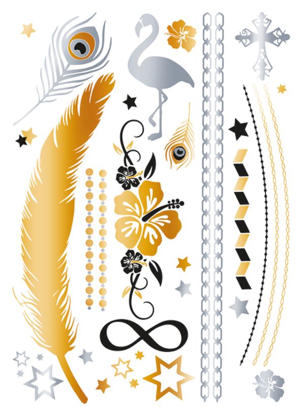 FLASH TATTOO STAR, 15 motiver, (5 pakk)