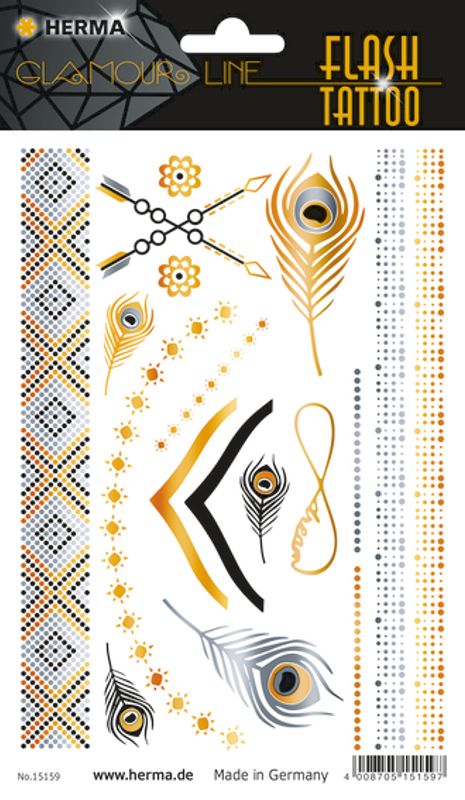 FLASH TATTOO ACCESSOIRES, 17 motiver (5 pakk)
