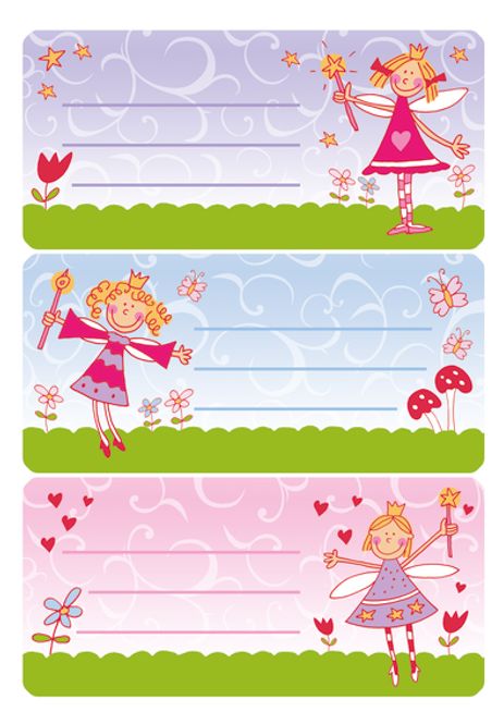 Hovedbilde VARIO boketiketter Prinsesse glitter 2 ark pr. ...