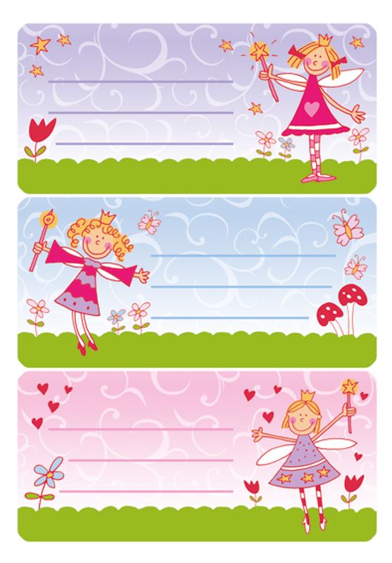 VARIO boketiketter Prinsesse glitter 2 ark pr. pakke (10 pakk)
