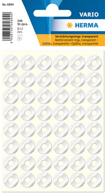Hovedbilde VARIO selvklebende ringer, klar, Ø12 mm, 240 stk ...