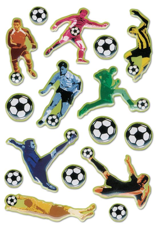 MAGIC Stickers Fotballspillere, plastmateriale, 1 ark (10 pakk)