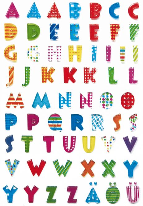 Hovedbilde MAGIC bokstaver, stickers i plastmateriale, 1 ark ...