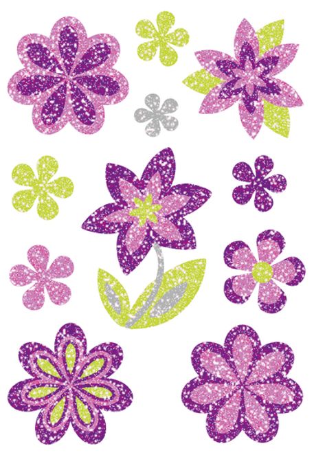 Hovedbilde MAGIC Stickers Blomster, diamantglitter, 1 ark ...