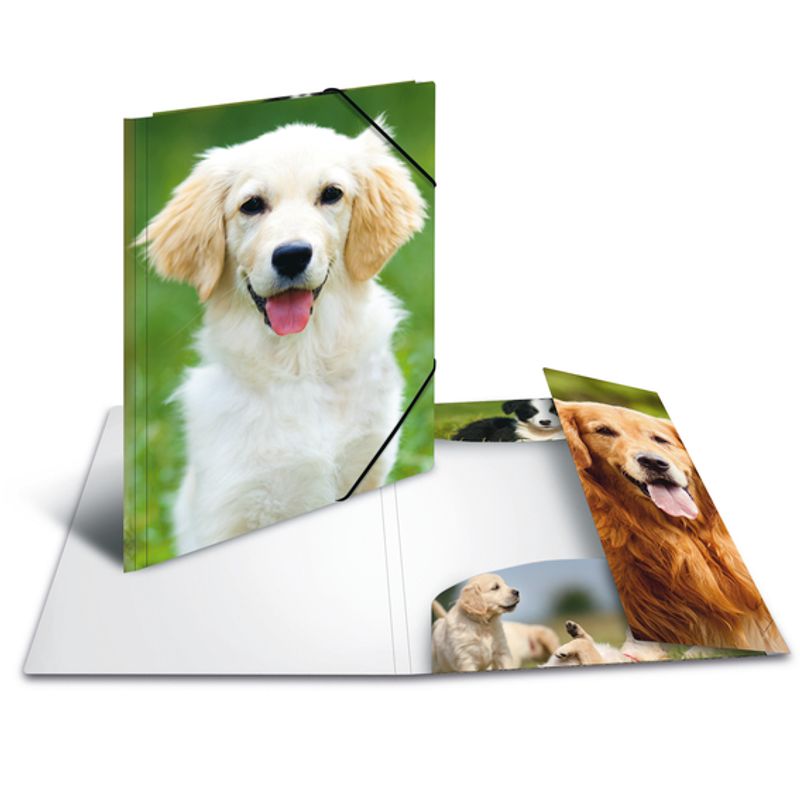 HERMA strikkmappe i plastmateriale, A3, Dyr, Hund (3 pakk)