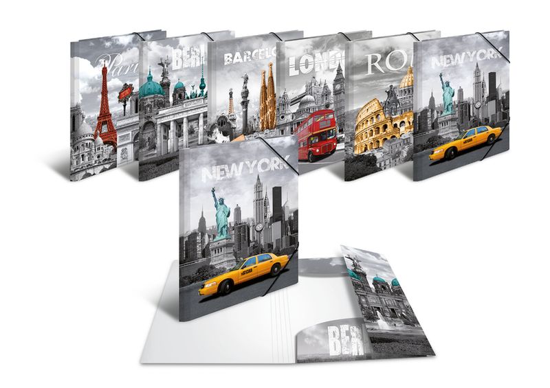 HERMA strikkmappe i plastmateriale, A3, New York (3 pakk)