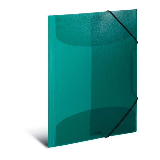 Hovedbilde Strikkmappe i transparent plast A3, mørkegrønn (3 ...