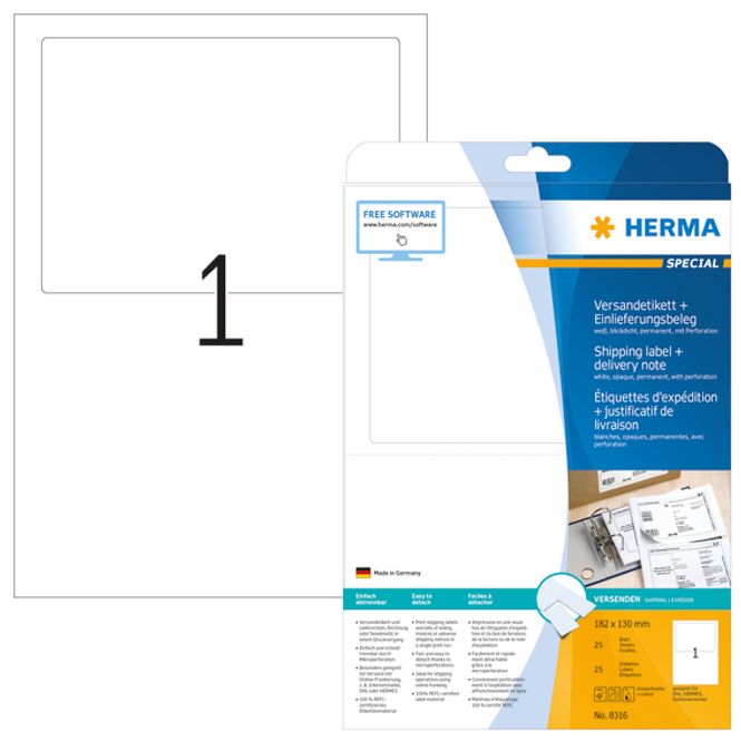 Hovedbilde SPECIAL fraktetiketter m/leveringsseddel, 182x139 ...
