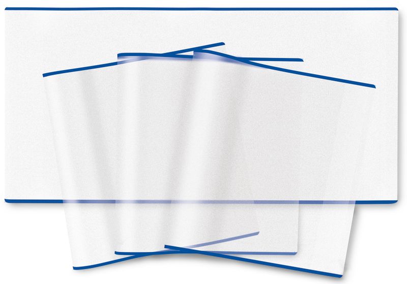 HERMÄX ferdigbind til bøker, blå kant, 225x520 mm (10 pakk)