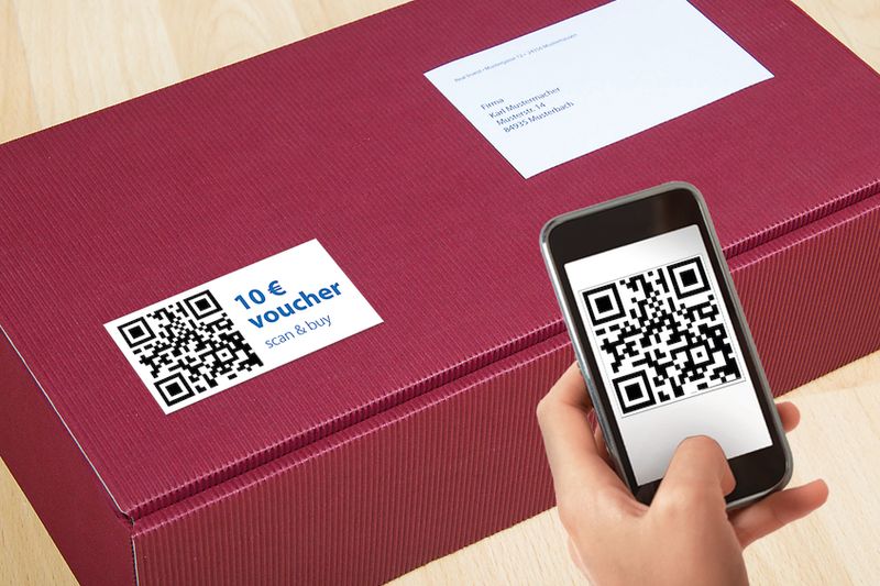 SPECIAL QR-kode etiketter 80x40 mm, opak, 25 ark (300 stk)